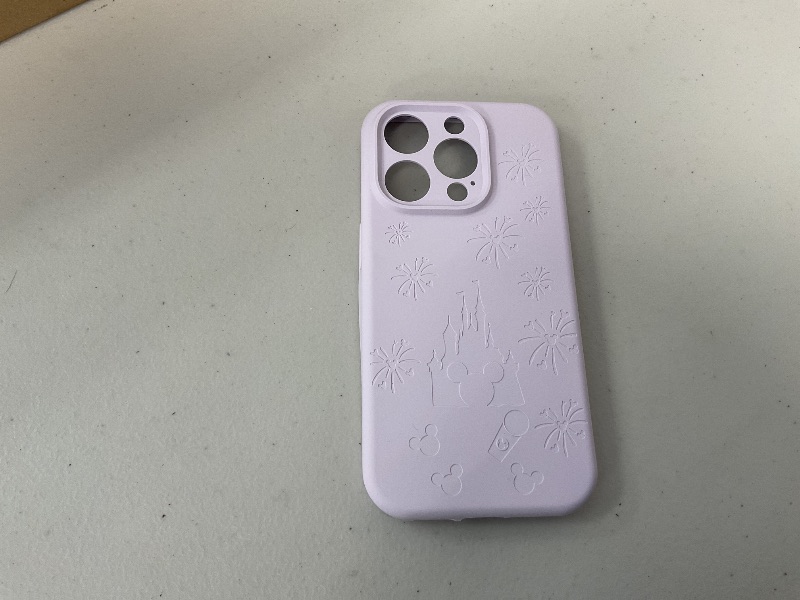Photo 1 of OAOA Magnetic Engraved Case Compatible with iPhone 15 Pro Case, Compatible with Magsafe, Camera All-Round Protection, Slim Liquid Silicone Phone Case for Women Girls, Lavender Castle