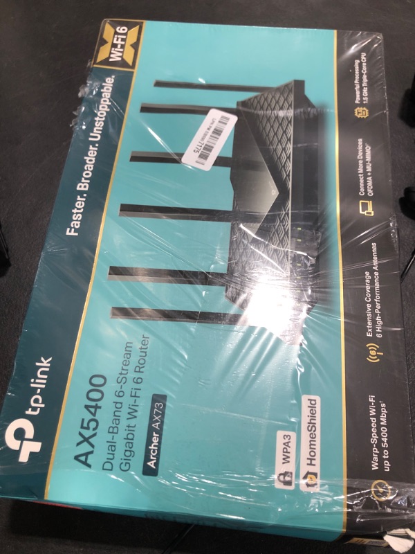 Photo 1 of TP-Link AX5400 WiFi 6 Router (Archer AX73)- Dual Band Gigabit Wireless Internet Router, High-Speed ax Router for Streaming, Long Range Coverage