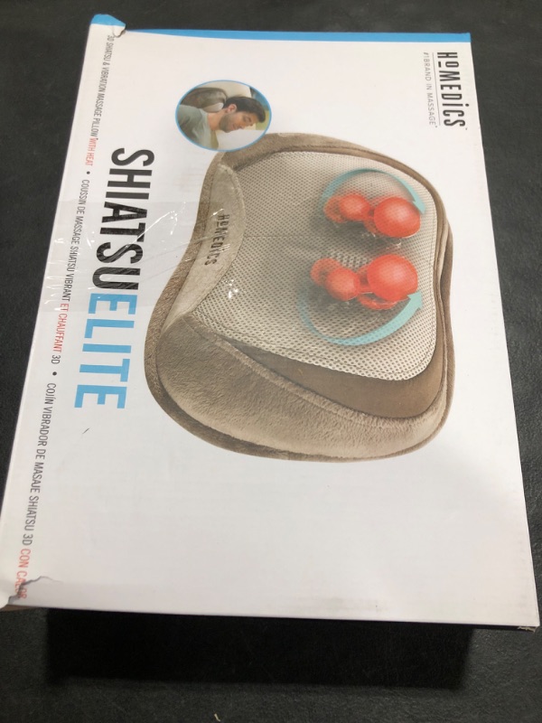 Photo 1 of Homedics Back and Neck Massager, Portable Shiatsu All Body Massage Pillow with Heat, Targets Upper and Lower Back, Neck and Shoulders. Lightweight for Travel