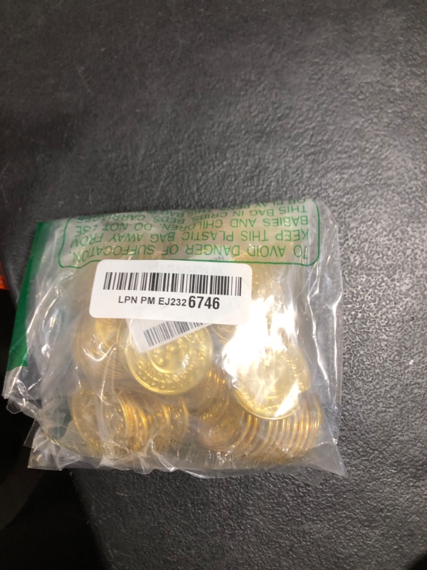 Photo 1 of 120 PCS Gold Coins, 1.4 in Plastic Gold Coins, 0.08 in Thick Fake Coins Pirate Coins Tokens Play Coins for Kids, Pirate Treasure Classroom Reward Adventure Theme Party Supplies for Pirate Party