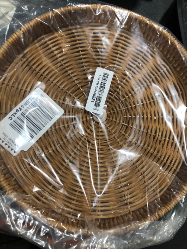 Photo 1 of Reallnaive 12 Inch Lazy Susan Organizer, Rattan Round Turntable, Lazy Susan for Table Top, Wicker Tray Hand Woven, Wicker Plate Rotating Spice Rack for Kitchen Cabinet Countertop Storage Essential