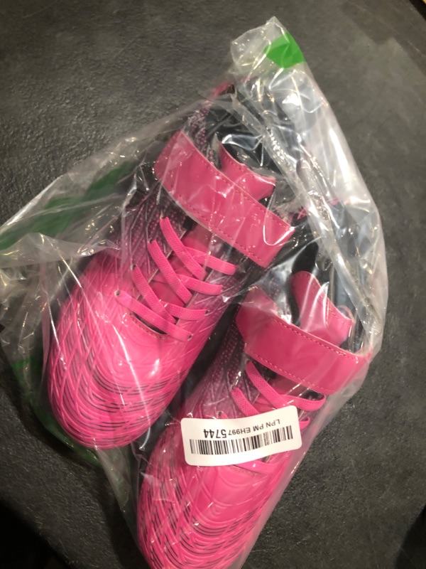 Photo 1 of Sooneeya Youth Soccer Cleats Kids FG Soccer Shoe Girls Boys Indoor Outdoor Athletic Rose Size 4 M US Big Kid