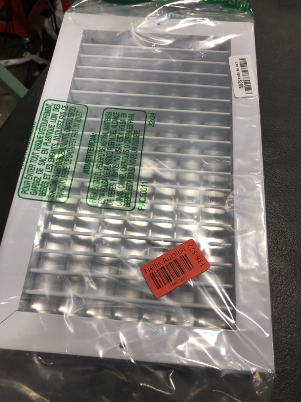Photo 1 of 14" x 8" Duct Hole [15.6" x 9.6" Face] Aluminum Single Deflection Adjustable Air Supply Register with Multi-Shutter Damper - High Airflow - HVAC Wall Vent Cover