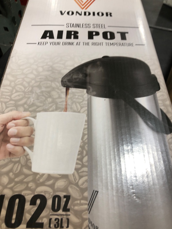 Photo 1 of Coffee Carafe for Keeping Hot - 102oz/3L Airpot Coffee Dispenser with Pump - Insulated Stainless Steel Hot Beverage Dispenser for Parties - Thermal Carafe for Hot Drinks Water Tea Chocolate