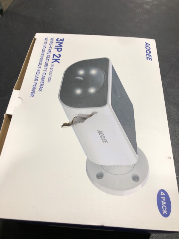Photo 1 of AOQEE Cameras for Home Security-2K Wireless Security Camera Outdoor with AI Motion Detection & Siren, Non-Stop Solar Powered Charging, Color Night Vision, SD/Cloud Storage, Waterproof, S1 4P