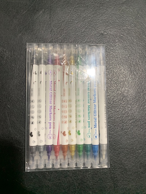 Photo 1 of Temporary Tattoo Markers for Skin, 10 Body Markers Make Bold and Fine Lines, Cosmetic Quality + Tattoo Stencils for Kids and Adults, Dual-End Tattoo Pens for Body & Face Art, Halloween Makeup Kit