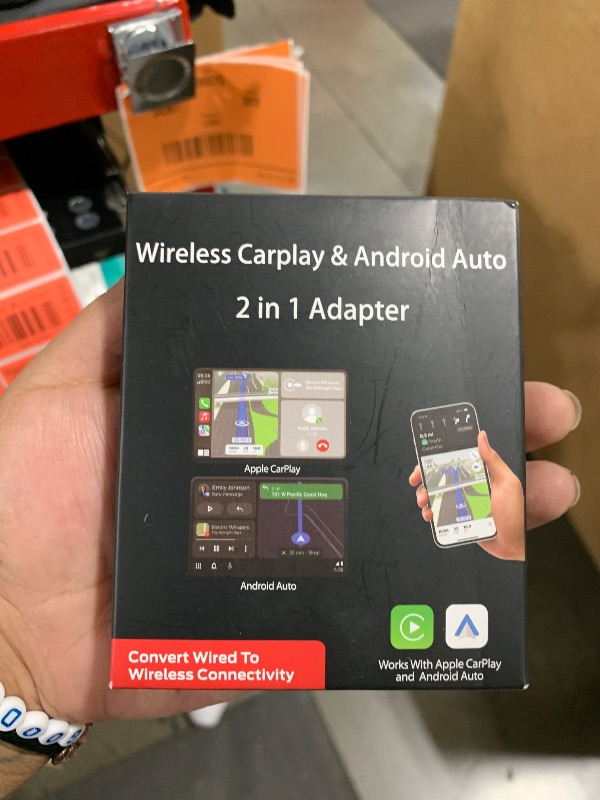 Photo 1 of Wireless CarPlay Adapter, 2025 Upgraded 2-in-1 Mini Size CarPlay & Android Auto, Convert Wired to Wireless with USB & USB-C/Type-C, Plug & Play, Stable Control & No Delay, with iPhone & Android