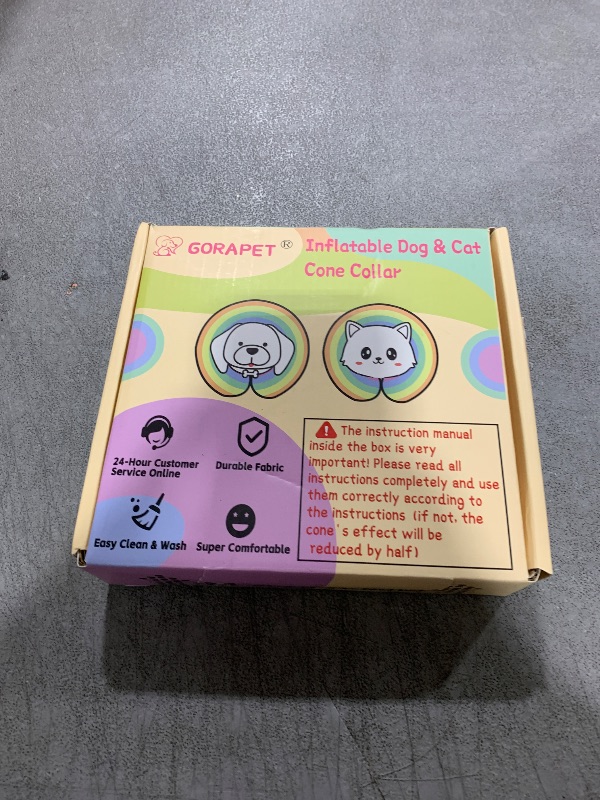 Photo 1 of GoRapet Inflatable Dog Cone Collar Alternative After Surgery, Soft Donut Neck Cone for Husky Border Collie Large Dogs, etc, Comfortable Protective E Collar Recovery Cone Not Block Vision