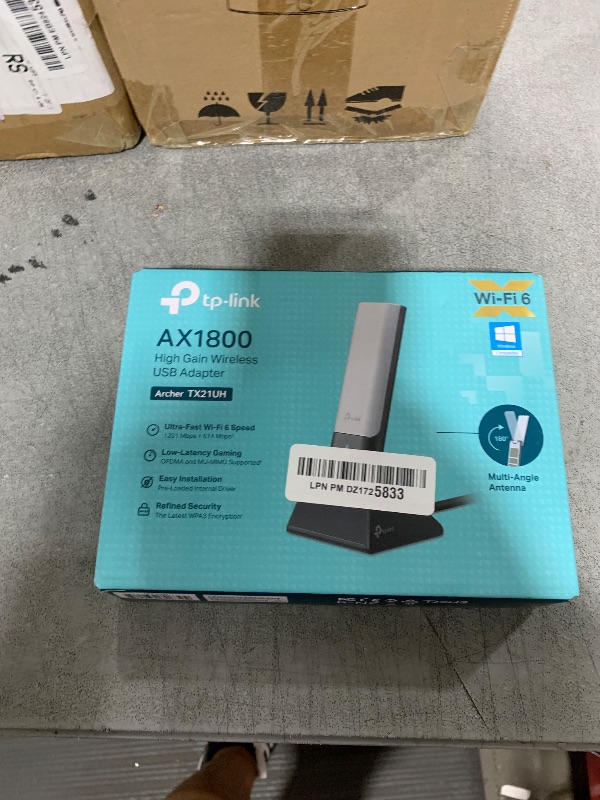 Photo 1 of TP-Link AX1800 WiFi 6 USB Adapter for Desktop PC (Archer TX21UH) Wireless Network Adapter with 2.4GHz, 5GHz, MU-MIMO, OFDMA, High Gain Dual Band 5dBi Antenna, WPA3, Supports Windows 11/10