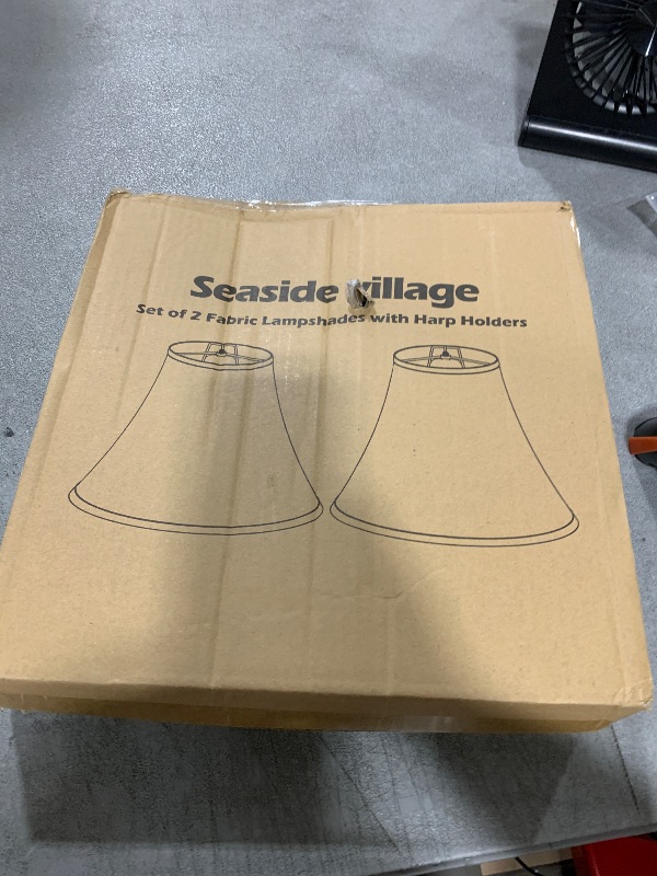 Photo 1 of Bell Lamp Shades Set of 2, Beige Shade Replacement for Table Lamps, Floor Lamps, 6"Top x 13"Bottom x 10"High, Fabric Natural Linen Hand Crafted(Spider Fitter), Harp Holders Included, Assembly Required