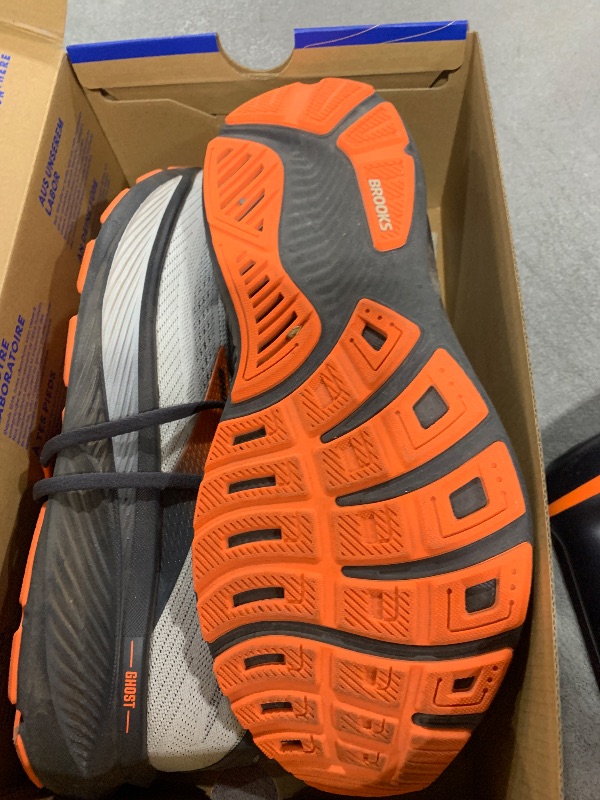 Photo 1 of Brooks Men’s Ghost 17 Neutral Running Shoe - Oyster Mushroom/Orange/Ebony - 10 Medium