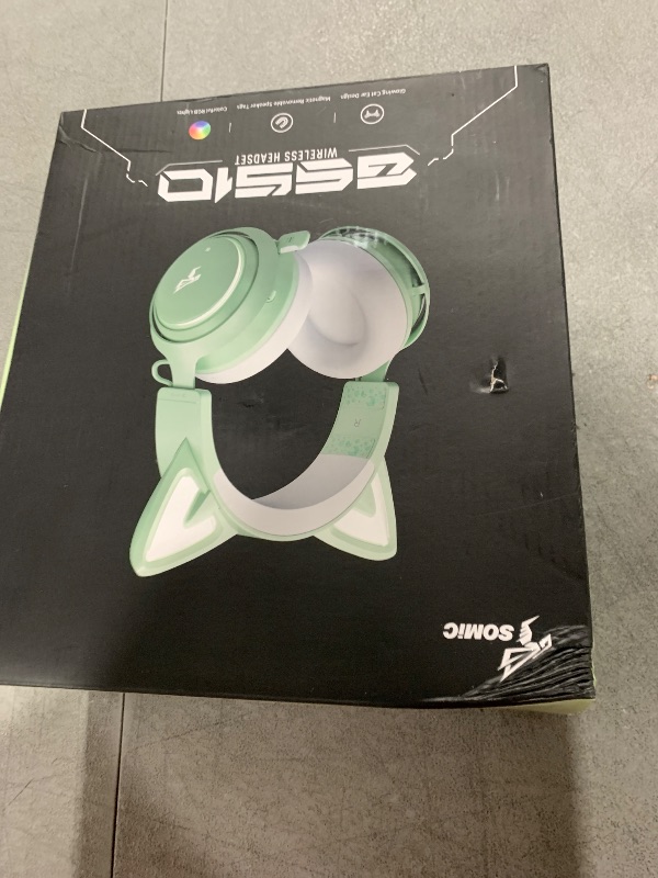 Photo 1 of EASARS Cat Ear Headphones, Gaming Headset (Wireless, Green)