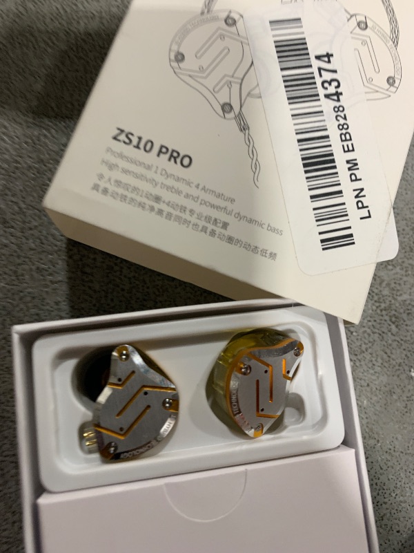 Photo 1 of Linsoul KZ ZS10 Pro, 4BA+1DD 5 Driver in Ear Monitor, HiFi Wired Earbuds, Gaming Earbuds, Hybrid IEM Earphones with Stainless Steel Faceplate, Detachable Cable for Musician(with Mic, Glare Yellow)