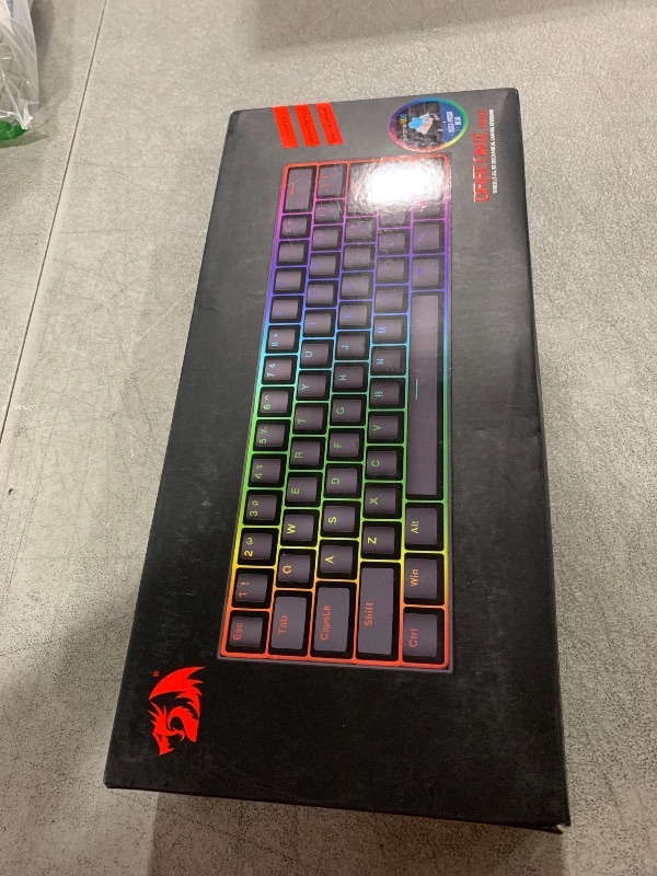 Photo 1 of Redragon K530 Pro Draconic 60% Wireless RGB Mechanical Keyboard, BT/2.4Ghz/Wired 3-Mode 61 Keys Compact Gaming Keyboard w/Hot-Swap Socket, Free-Mod Plate Mounted PCB & Clicky Blue Switch