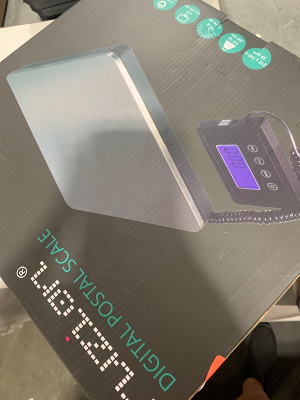 Photo 1 of Fuzion Shipping Scale 360lb x 0.1lb, Stainless Steel Postal Scale with Timer/Hold/Tare, Digital Shipping Scale for Packages/Luggage, Battery & AC/DC Adapter