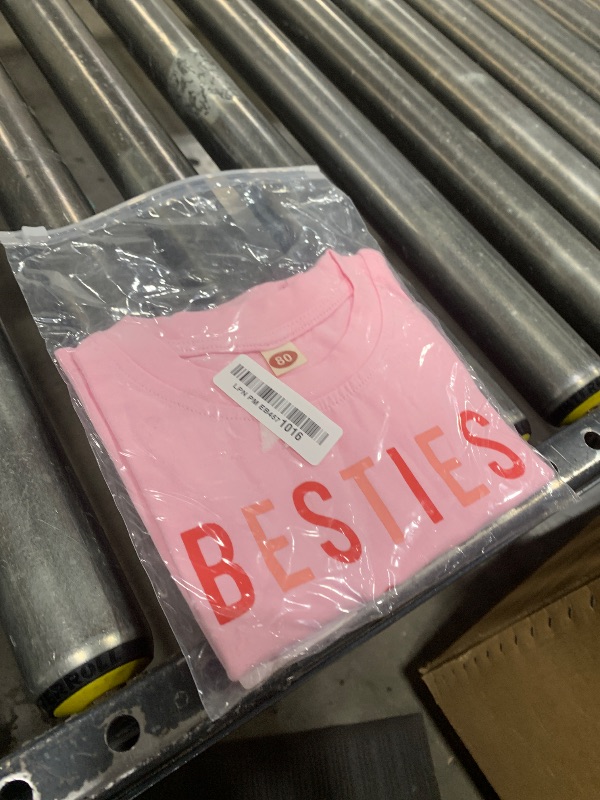 Photo 1 of ASTANFY Mommy and Me Matching Outfits Women Besties Tshirt Love Mom Baby-Girls Outfit Pink
