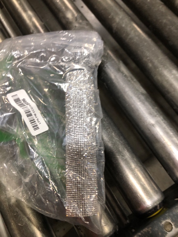 Photo 1 of Sanwuta Fake Microphone Prop Sparkly Bling Rhinestones Plastic Play Microphone Pretend Glitter Bedazzled Mic for Cosplay Party Costume(Silver)