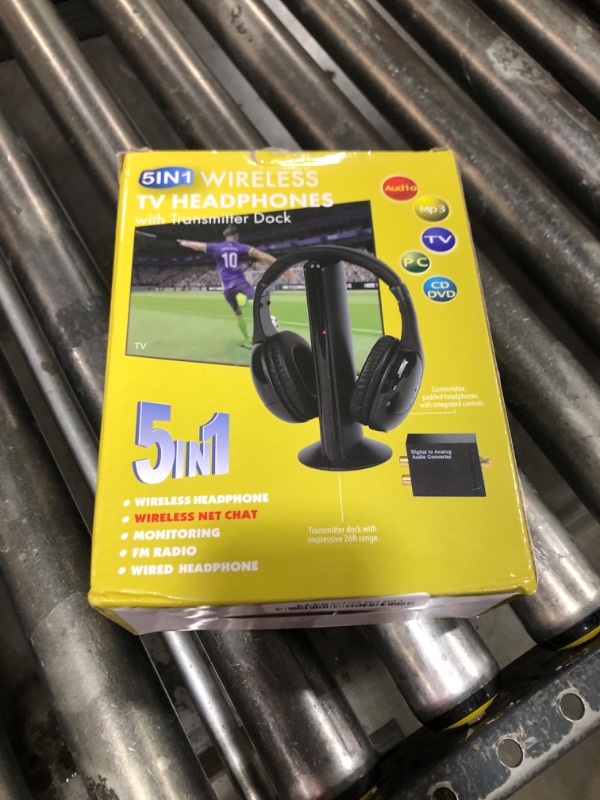 Photo 1 of Wireless TV Headphones, Wireless Headphones for TV Watching with Transmitter Base, Wireless TV Headset with FM Radio Monitor Function for Seniors, Support RCA, AUX, Optic and Coaxial Audio Out Port