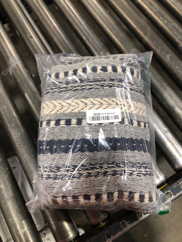Photo 1 of DII Braided Striped Decorative Throw Blanket, 50x60, Navy