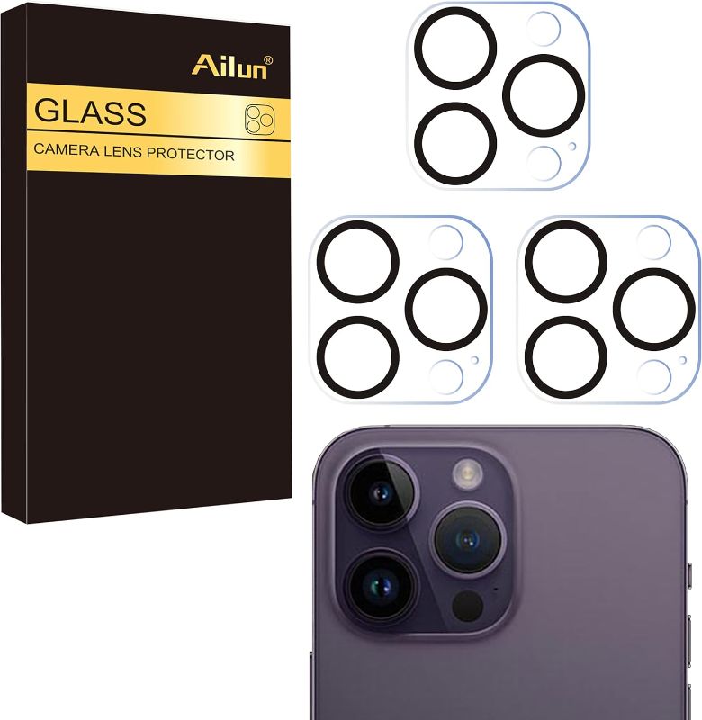 Photo 1 of Ailun 3 Pack Camera Lens Protector for iPhone 16 Pro 6.3" / 14 Pro 6.1" & iPhone 16 Pro Max 6.9" / 14 Pro Max 6.7",Tempered Glass,9H Hardness,Anti-Scratch,Case Friendly[Does not Affect Night Shots]
