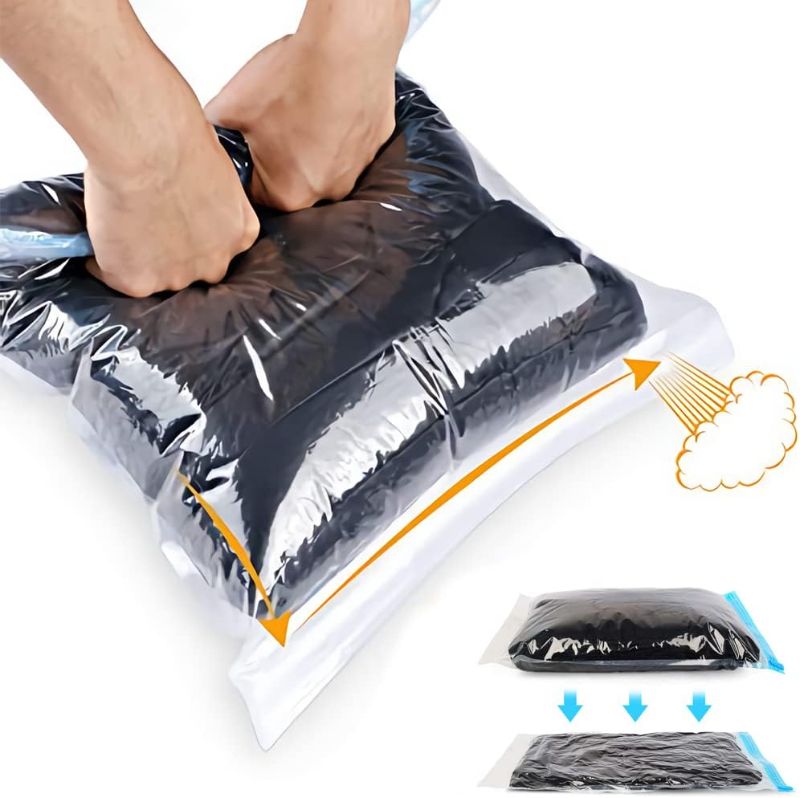 Photo 1 of Compression Bags - Travel Accessories - 10 Pack Space Saver Bags - No Vacuum or Pump Needed - Vacuum Storage Bags for Travel Essentials - Home Packing-Organizers 
