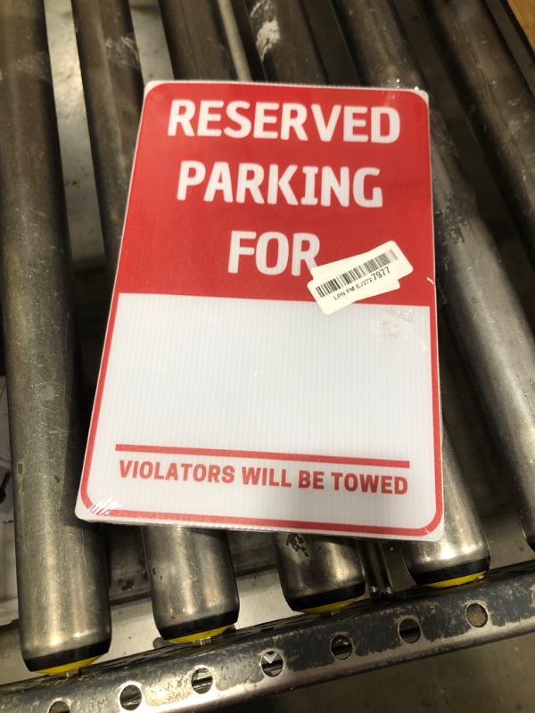 Photo 1 of Set of 3 Double Sided 8x12 Inches Reserved Parking Signs with Metal Wire H-Stakes - Plastic Indoor or Outdoor Sign Text Only - No Parking This Space is Reserved Sign - Yard Signs with Parking Space