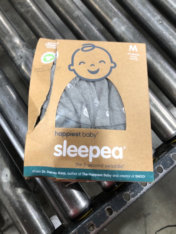 Photo 1 of Happiest Baby Sleepea 5-Second Swaddle - 100% Organic Cotton Baby Swaddle Blanket - Doctor Designed Promotes Healthy Hip Development (Graphite Planets, Medium)