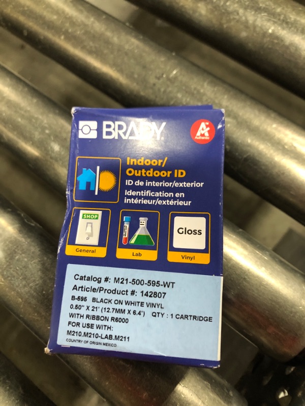 Photo 1 of Brady 170943 All Weather Permanent Adhesive Vinyl Labels M5C-1500-595-RD-WT
