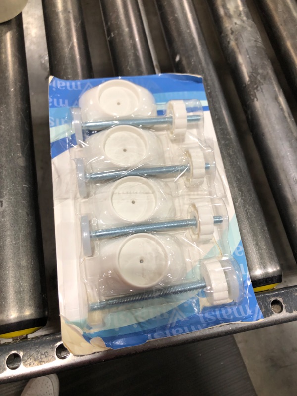 Photo 1 of Baby Gate Extender Extention-4 Pack Baby and Pet Safety Stair Gate Threaded Spindle Rods Replacement Parts Bundle with Wall Protector (Round-White-4 Pack)