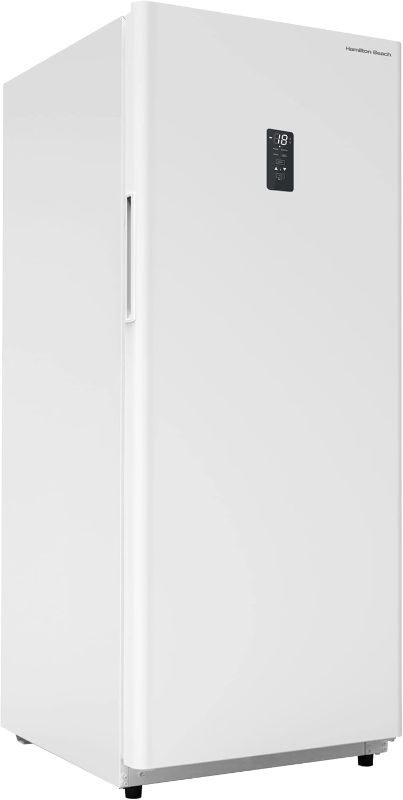 Photo 1 of Hamilton Beach HZ8971 17 cu ft Upright Convertible Fridge/Freezer-Frost Free-Reversible Door-Removable Glass Shelves-LED Interior Light, White