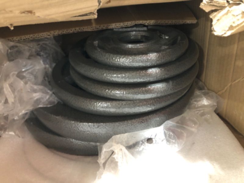 Photo 1 of Cast Iron Standard Weight Plates Including 5FT Standard Barbell with Star Locks, 45-Pound Set (35 Pounds Plates ), Multiple Styles
