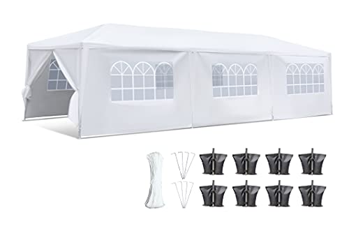 Photo 1 of SereneLife Party Commercial Instant Shelter with 4 Walls-Waterproof Tent with 8 Sandbags White