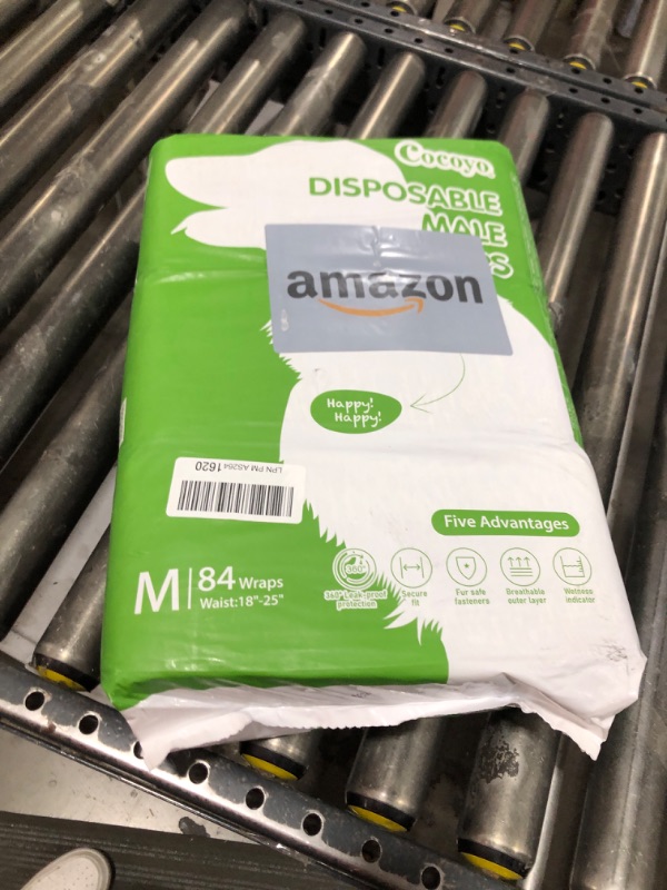 Photo 1 of COCOYO Disposable Male Dog Wraps, Medium Size, 84 Count, Super Absorbent, Breathable, Wetness Indicator