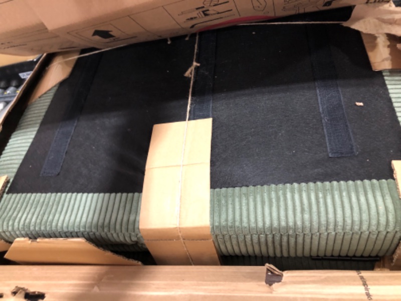 Photo 1 of Marsail 75" Futon Sofa Bed, Futon Couch with Adjustable Backrest & Armrests, Convertible Sleeper Sofa Bed for Apartment, Living Room, Office, Corduroy Loveseat, Green