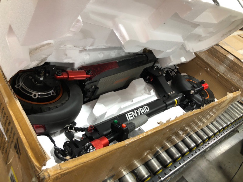 Photo 1 of ienyrid m4 electric scooter for adults with seat fast 25-30 mph speed off road heavy duty 300 lbs 10 inch foldable e scooter mobility folding bike for girls men teens 31-37 miles long range e scooters
