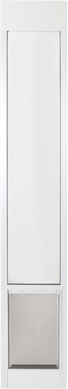 Photo 1 of PetSafe Doggy Door for Sliding Glass Doors, Adjustable Height 91 7/16" to 96", No-Cut DIY Install, Aluminum Panel, Ideal for Renters, for Large Dogs Up to 100 lb, (White, Large)
