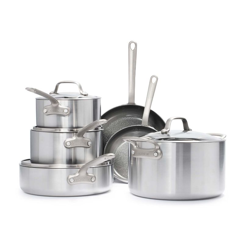 Photo 1 of Healthy Non-Toxic PFAS Free Sale Craft Stainless Steel 10-Piece Cookware Set - by Greenpan