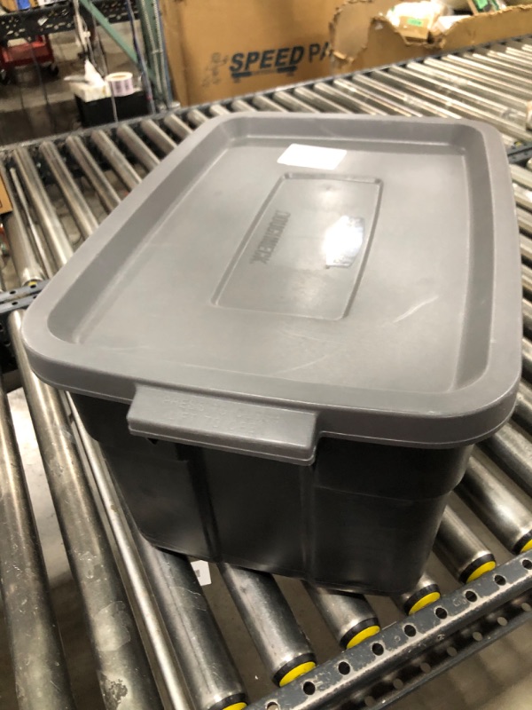 Photo 1 of Roughneck Tote 14-Gal. Storage Tote Container in Black (6-Pack)
