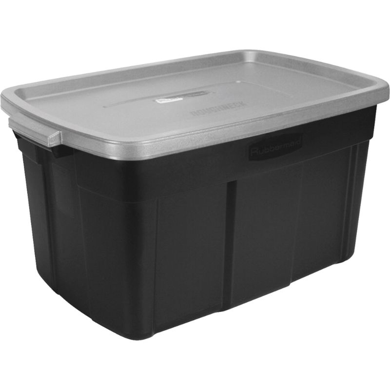 Photo 1 of Roughneck Tote 14-Gal. Storage Tote Container in Black (6-Pack)
