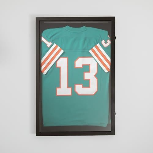 Photo 1 of Flash Furniture Banks Jersey Display Case, Hanging PVC Tube, Velvet Lined Back, Foam Sheet Insert, Acrylic Window, Anti-Theft Lock with Keys, 24x36, B
