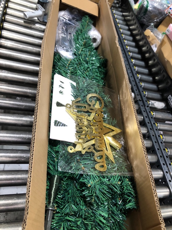 Photo 1 of BESTHLS 8FT Christmas Tree Artificial Christmas Tree for Indoor Decoration with 1500 Branch Tips Solid Metal Stand