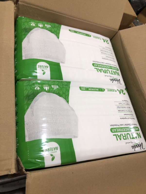 Photo 1 of Veeda Natural Adult Incontinence Underwear for Men - Disposable Underwear for Bladder Leakage Protection - Adult Diapers for Men with Maximum Absorbency - Large Size - 96 Count