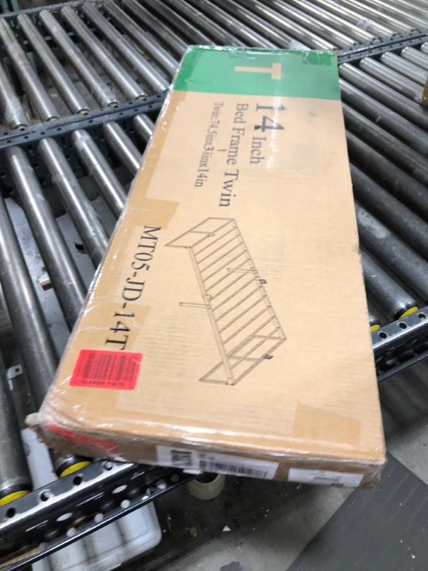 Photo 1 of Yitong Angel Twin Bed Frames Platform, 14 Inch High 3500 lbs Heavy Duty Metal Platform, Mattress Foundation with Steel Slat Support/No Box Spring Needed/Noise Free/Non-Slip/Easy Assembly