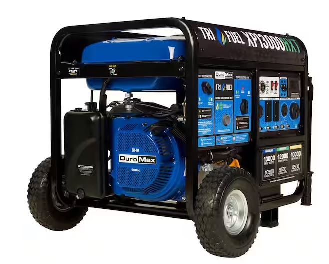 Photo 1 of DuroMax 13,000-Watt/10,500-Watt Tri-Fuel Remote Start Gasoline Propane Natural Gas Portable Generator with CO Alert