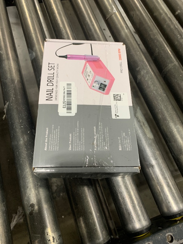 Photo 1 of Subay Professional Finger Toe Nail Care Electric Nail Drill Machine Manicure Pedicure Kit Electric Nail Art File Drill with 1 Pack of Sanding Bands (Pink)