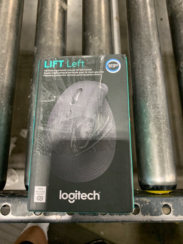 Photo 1 of Logitech Lift Vertical Ergonomic Mouse, Wireless Bluetooth or USB Receiver, Quiet Clicks, 4 Buttons, Left Hand Wireless Mouse, Windows/macOS/iPadOS, Laptop, PC - Graphite