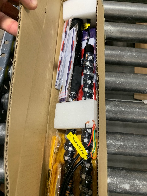 Photo 1 of Tavaray 2PCS 6FT Whip Lights with Spring Base, Tripled Brighter Led Whip Lights W/Rocker Switch & 6 Flags, 360° Spiral Chasing Lighted Antenna Whip with App & Remote Control for UTV/ATV/RZR/SXS/Can-Am