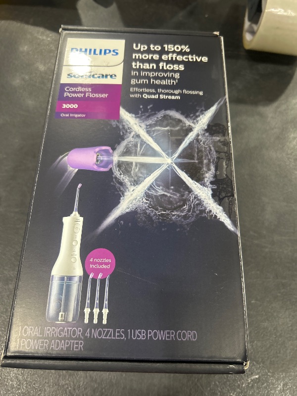 Photo 1 of Philips Sonicare Cordless Power Flosser 3000 + 2 Additional Nozzles (4 Total) White, HX3827/21