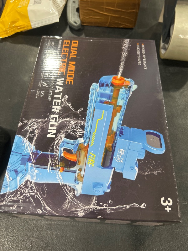 Photo 1 of Blueyak Manual Automatic Integrated Electric Water Guns with 520 Ammos - 36FT Transparent Automatic Squirt Guns Powerful Water Guns Strongest Water Blaster Summer Pool Toys for Kids & Adult