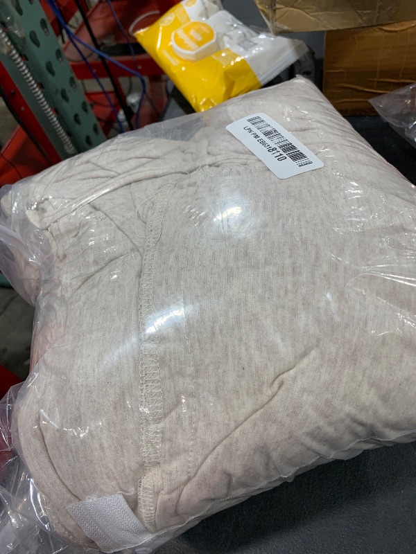 Photo 1 of LIFETOWN 100% Jersey Knit Cotton Duvet Cover Set T-Shirt Feel Bedding Set Ultra Soft Wrinkle-Free (Heathered Oatmeal Beige, Queen)